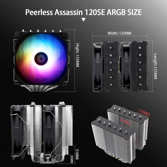 Охладител Peerless Assassin 120 SE ARGB - САМО за AM4