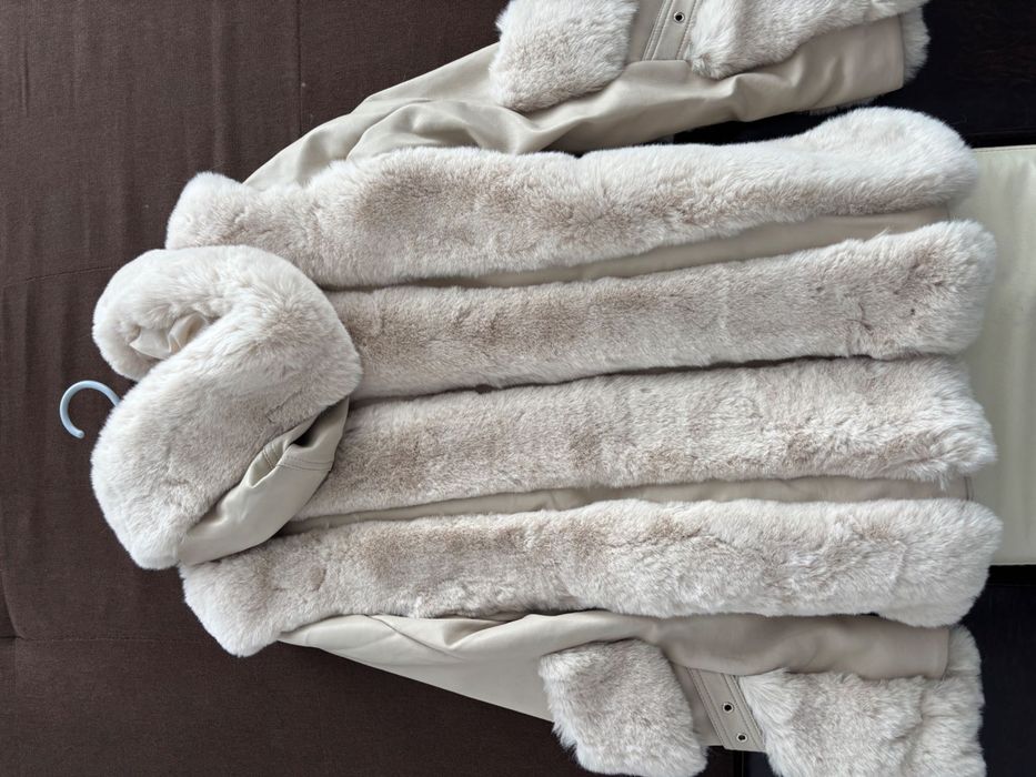 Кожено яке с богат пух