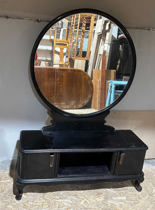 Comoda Vintage cu Oglinda Stil ArtDeco; Toaleta Lemn Masiv