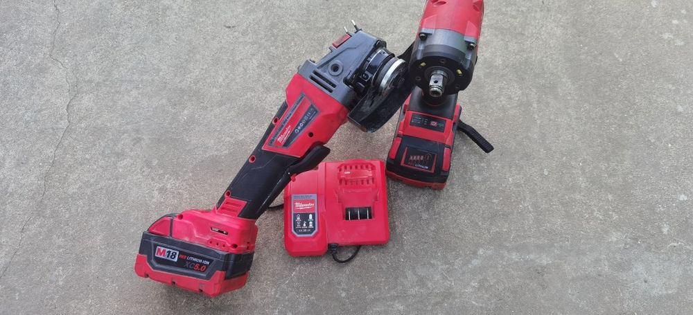 Milwaukee М18 гайковерт+винтоверт и ъглошлайф 125мм