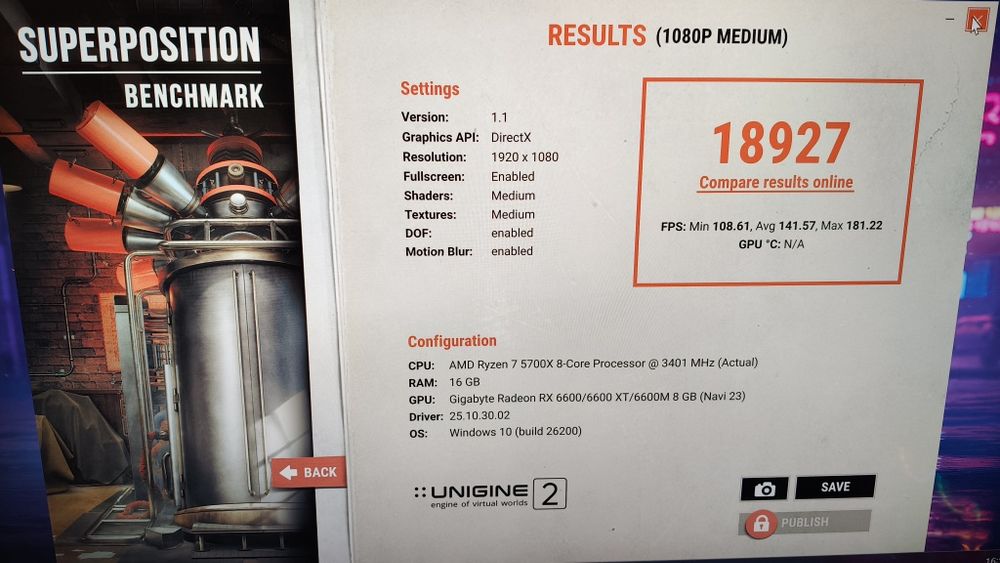 Placa video Gigabyte RX6600 XT Gaming OC 8gb impecabila, 3x vent