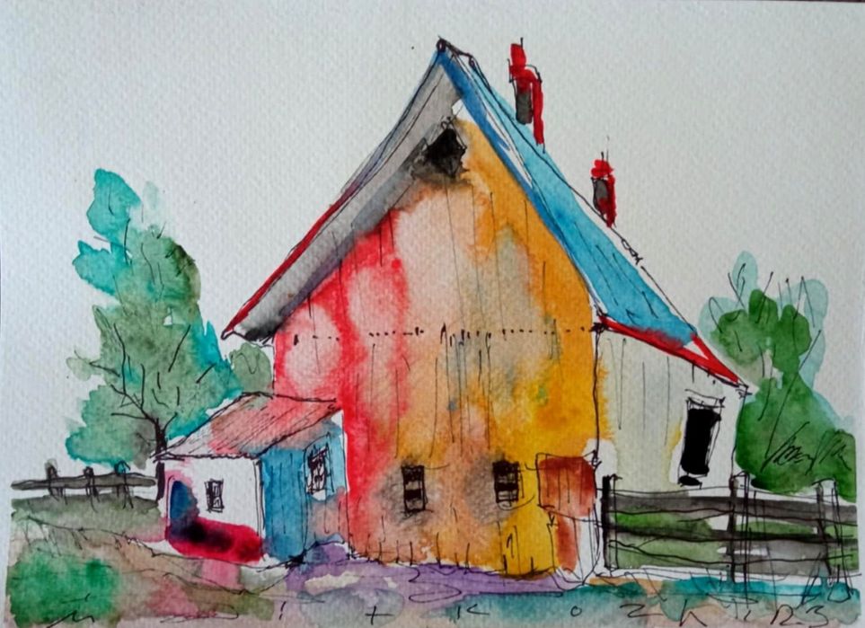 Акварели, ръчна хартия