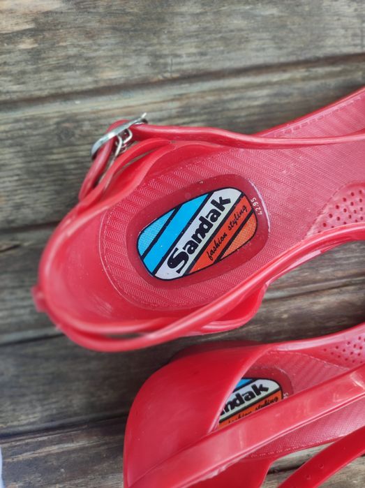 Винтидж Ретро Червени Сандали, Sandak by Bata, номер 39