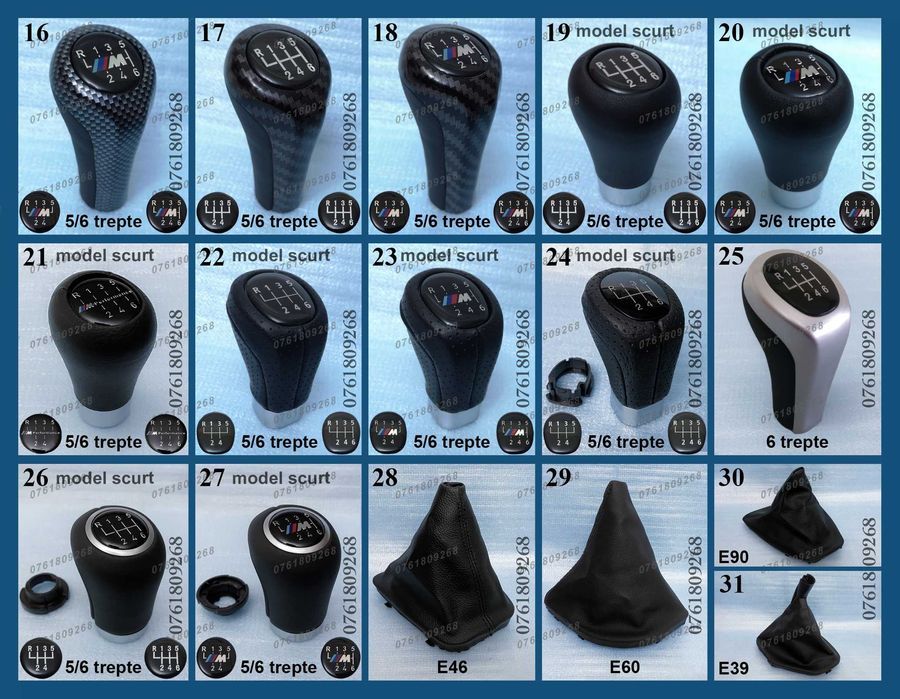 Nuca / maneta schimbator viteze BMW Seria 1 3 5 6 7 X1 X3 X5 cu 5 / 6T