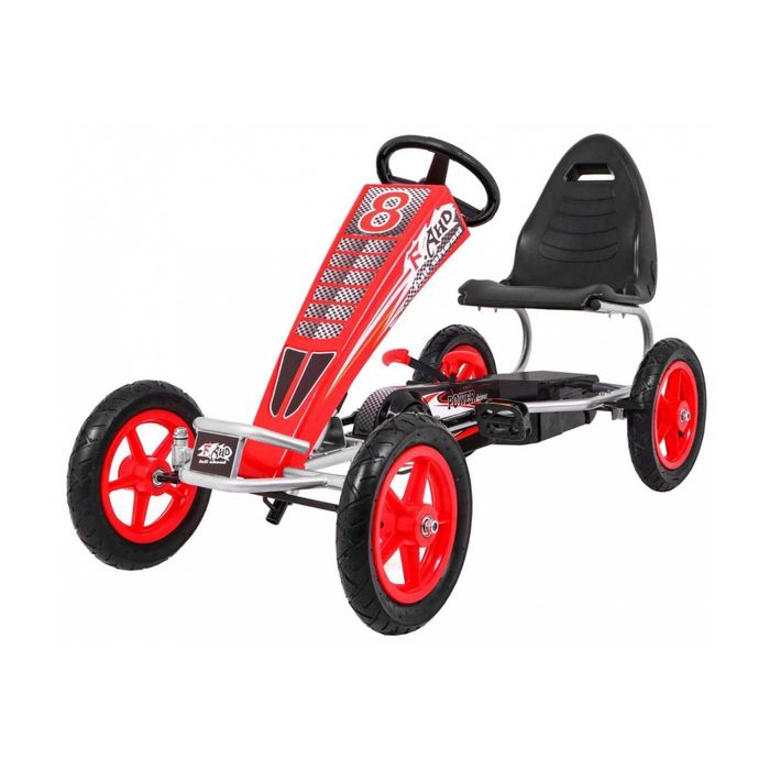 Kart cu pedale, Kinderauto F8-1, roti Gonflabile 10 inch RED