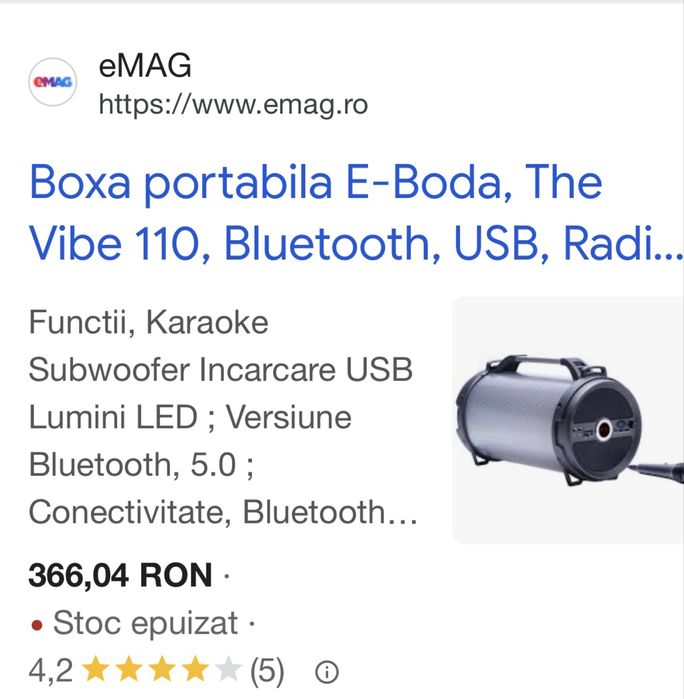 Boxa portabila E-Boda