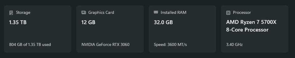 Desktop GAMING Ryzen 7 5700x RTX3060 12 GB 32GB RAM + Periferice