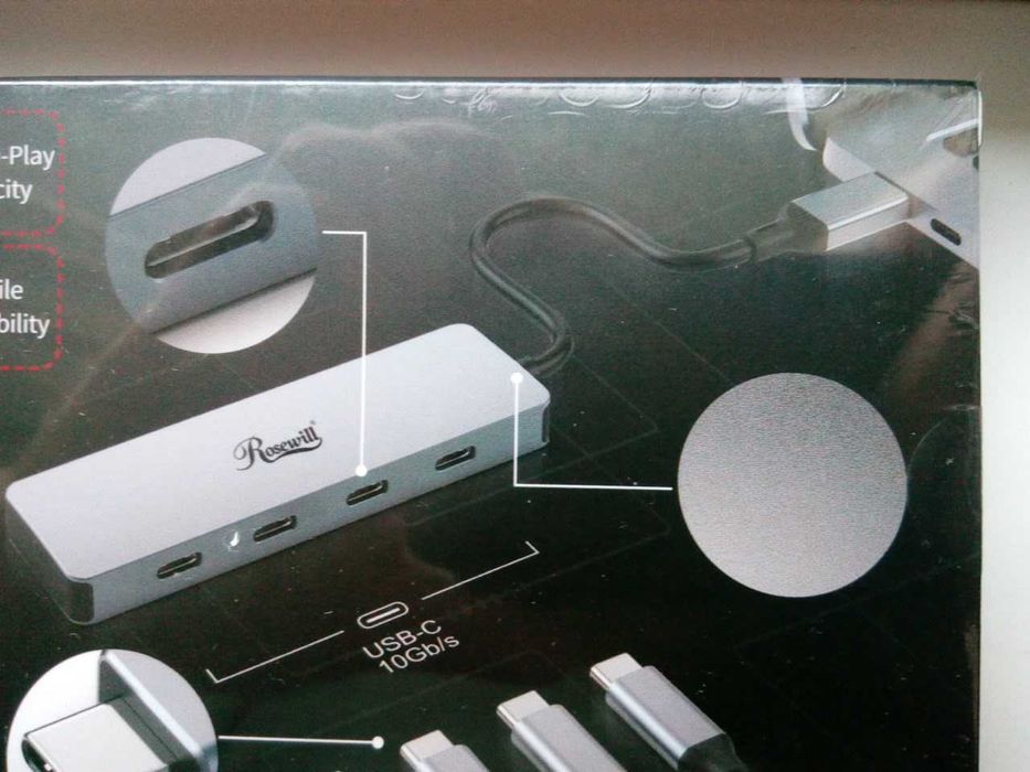 высокоскоростной USB-C Hub  Rosewill 4 в 1