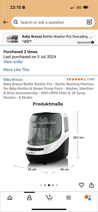 Baby brezza bottle Washer Pro