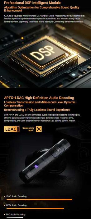 Новые запечатанные TWS наушники KZ Krio Hi-Fi SBC AAC APTX LDAC