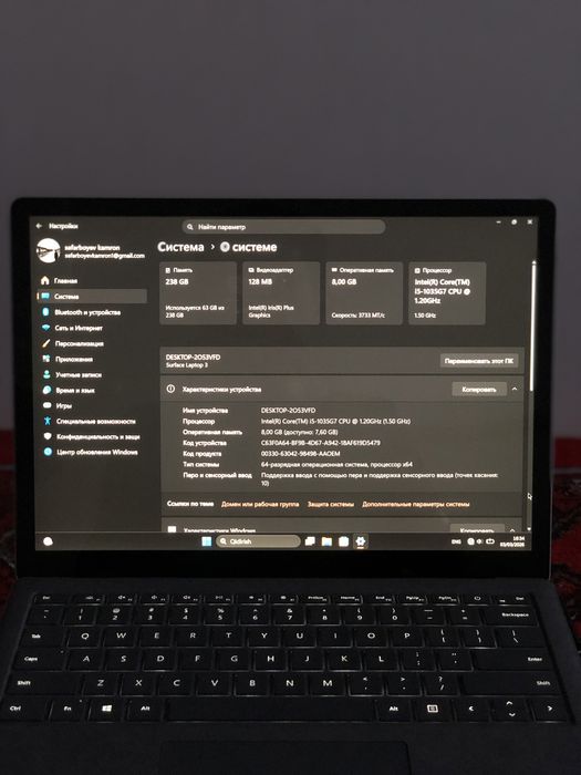 Noutbuk Microsoft Surface laptop 3 intel core i5 10-avlod 8/256 GB