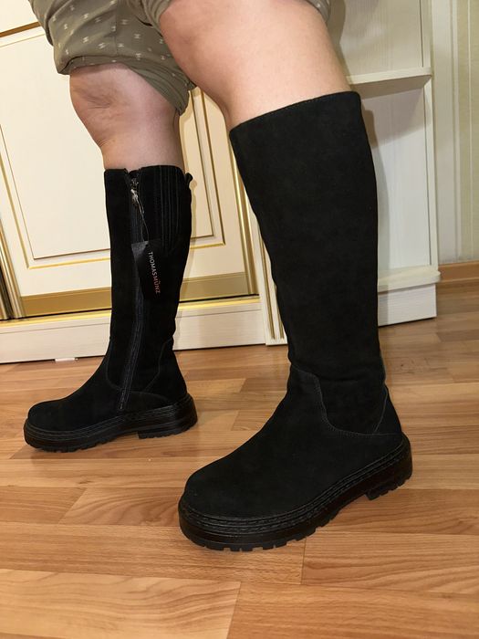 Сапоги замшевые зимние