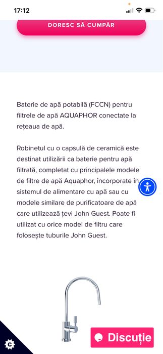 Baterie pentru apa din filtru