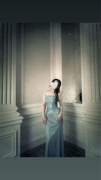 платье вечернее, голубое