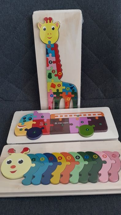 Дървени пъзели - животни / превозни средства / герои