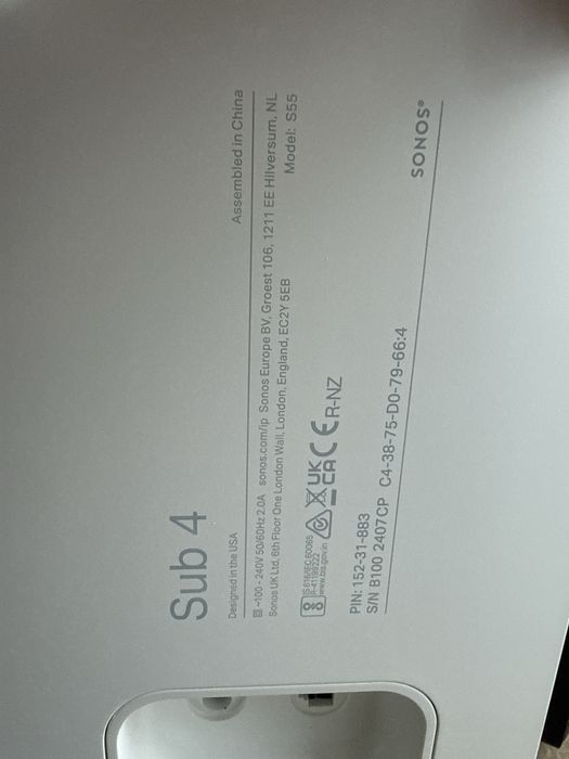 Subwoofer SONOS , sub 4 wifi