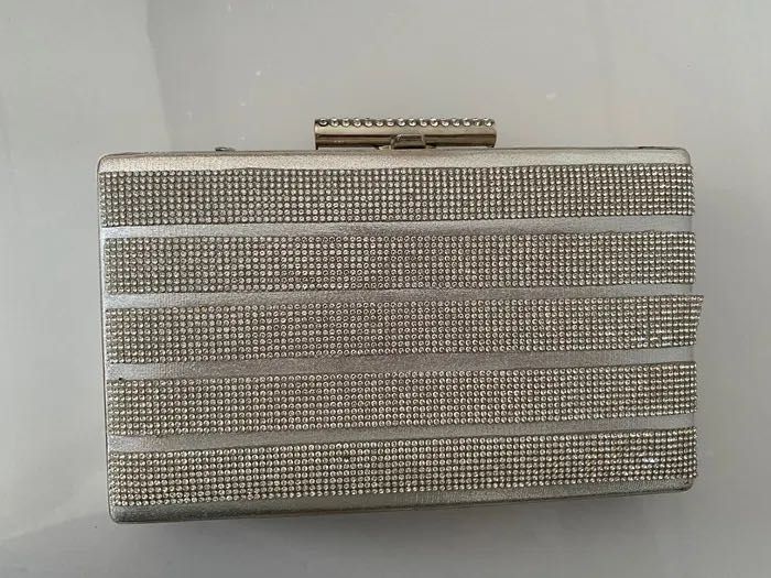 Елегантна сребриста чанта