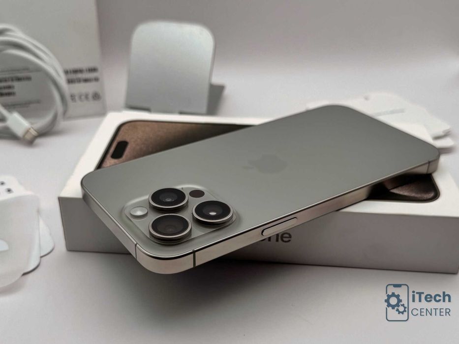 iPhone 15 Pro MAX, Natural, 100% батерия, КАТО НОВ, 1г. ГАРАНЦИЯ!