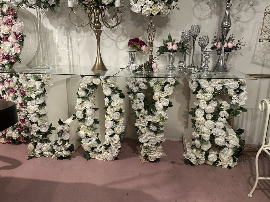 Masa candy bar love cu geam inclus