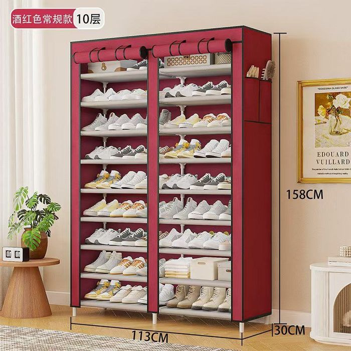 Стеллаж для обуви 10-уровневый, 158×113×30 см
