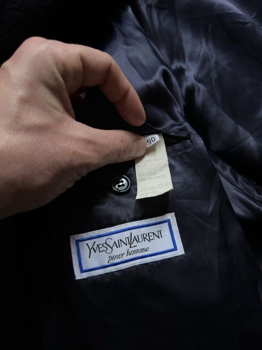 Overcoat balmacaan palton pardesiu Yves Saint Laurent wool navy