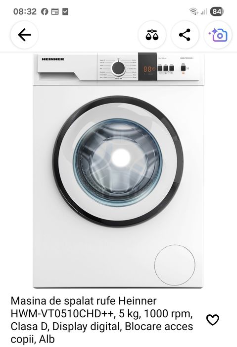 Mașină de spălat rufe Heinner