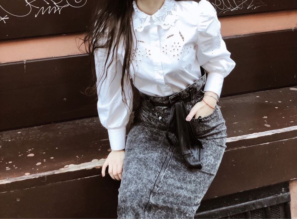 Fustă Zara, midi, din denim