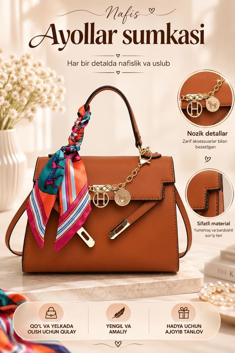 Sumka, qizlar va ayollar uchun sumka, hermes stilida