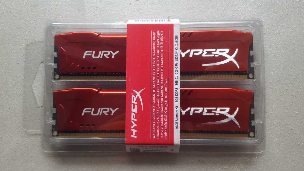 Kingston Fury HyperX DDR3 16GB kit (2*8) 1866Mhz Новые, запечатанные