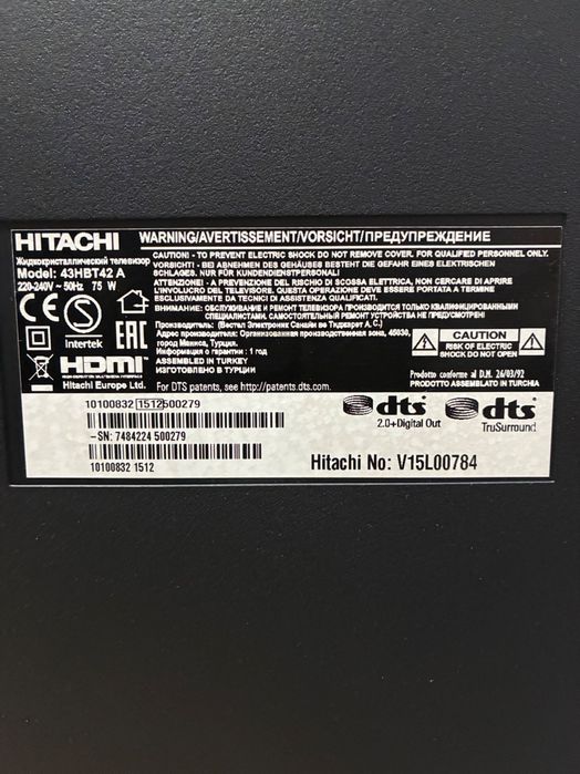 Телевизор HITACHI 43HBT42A 43" LED Full HD