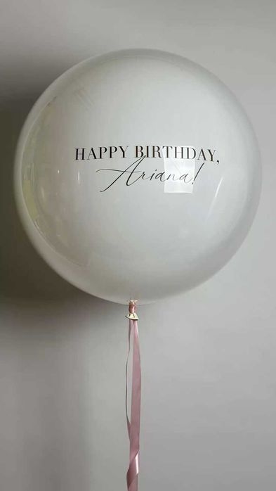 ПВЦ Прозрачни Балони с Хелий, Бабъл Балон с Печат, Панделки, Пера
