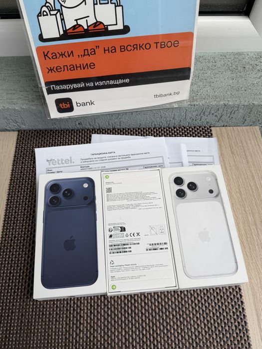 НОВ! *ЛИЗИНГ* iPhone 17 Pro 256Gb Silver / Deep Blue 36М ГАРАНЦИЯ