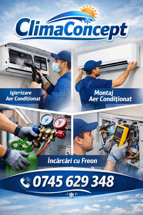 Montaj Aer Conditionat /Curatare Igienizare/ Incarcari Freon