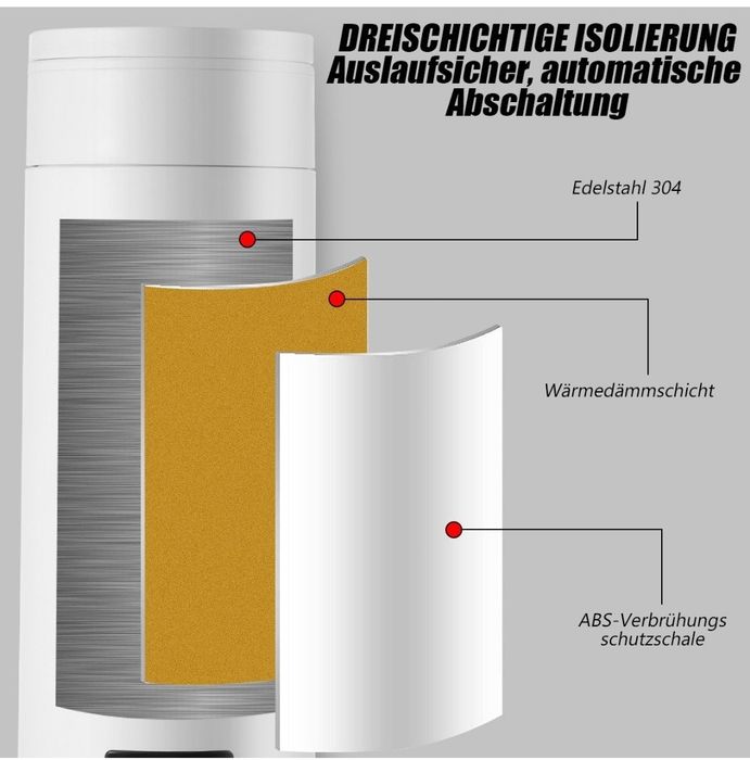 Fierbător de călătorie electric,  mini cană termică 3 în 1Fierbător de