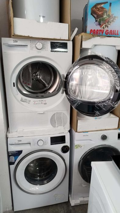 *ПРОМО* Комплект Пералня 8 кг и Сушилня с термопомпа 7 кг Beko-Беко