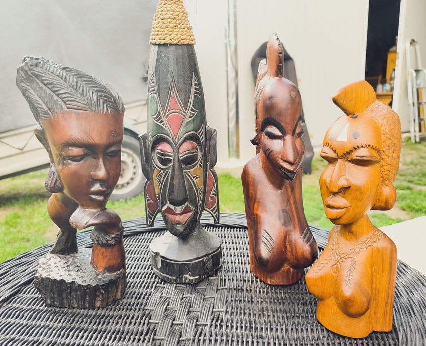 Statuete africane lemn masiv: busturi femei