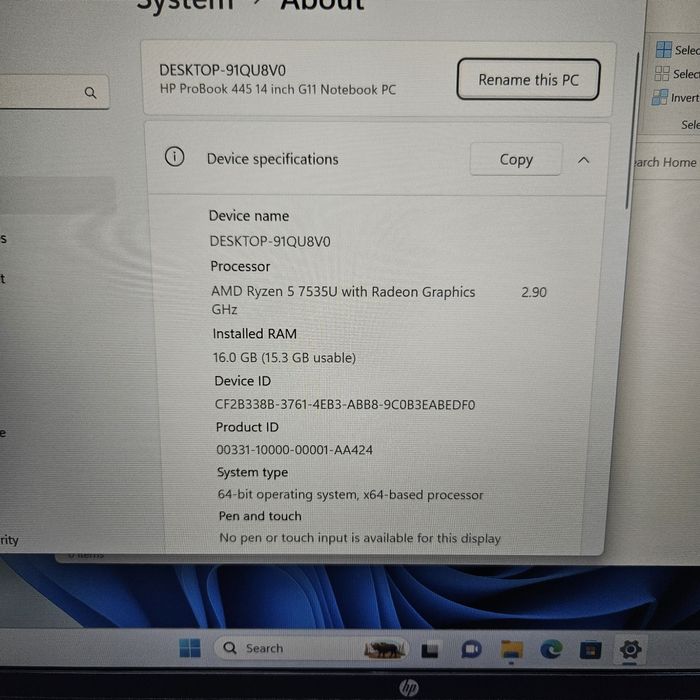 Laptop HP ProBook 445 Poly Studio Ryzen 5-7535U 1TB  Zeus Amanet Vitan