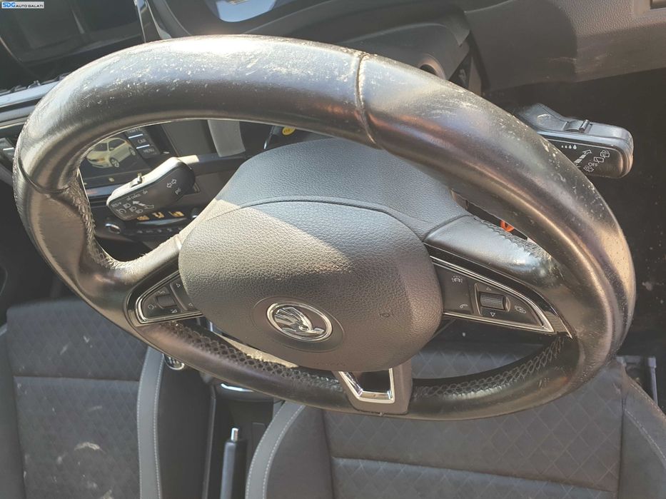 Volan Piele 3 Spite cu Comenzi FARA Airbag Skoda Rapid 2012 - 2017 [K4393]