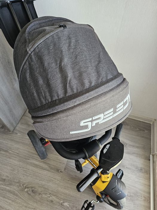 Триколка Lorelli - Speedy, Yellow & Black + дъждобран