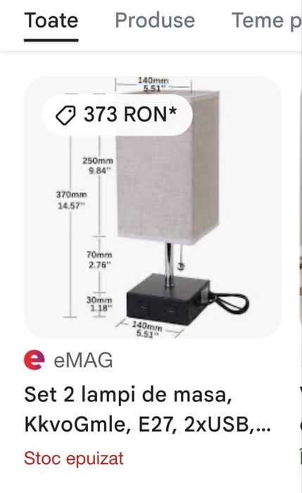 Veioza gri cu USB