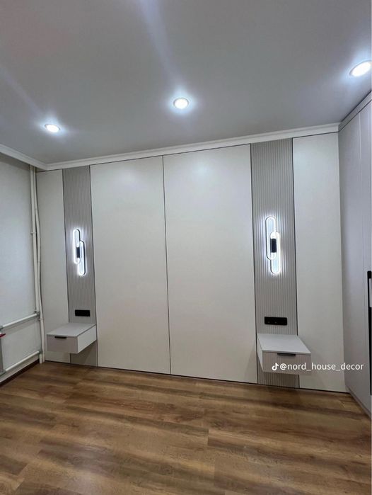 Монтаж бамбуковых  панелей