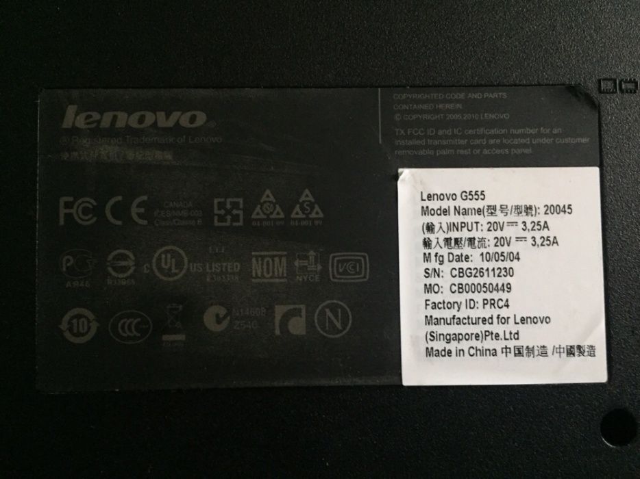 Laptop Lenovo IdeaPad G555