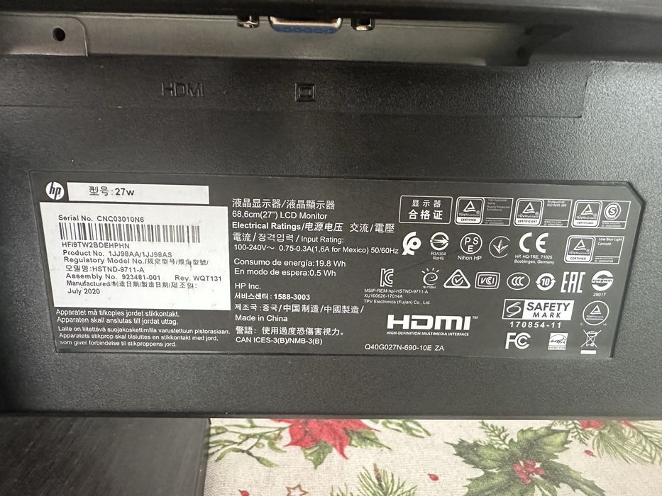 Monitor HP 27W 27 full HD