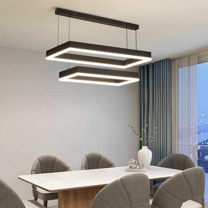 Модерен LED полилей Fordeson, димируем с дистанционно, 2 слоя