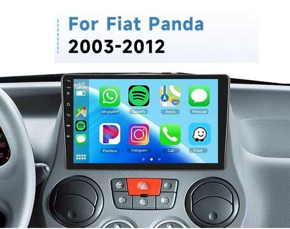 Андроид Мултимеди за Fiat Panda, Навигация, Carplay Android Auto, Фиат Панда, радип, плеър 2003 2004 2005 2006 2007 2008 2009 2010 2011 2012 година