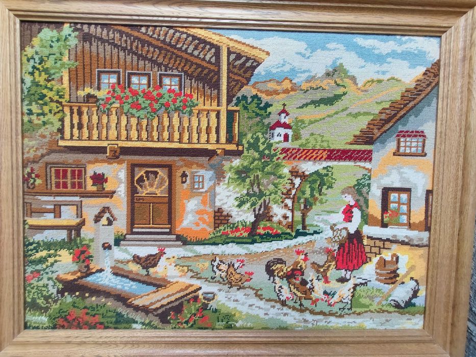 Goblen original din Schermbeck- Germania,  deosebit,mare,  Manastire