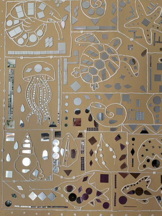 Tablou marin handmade cu oglinzi – decor elegant