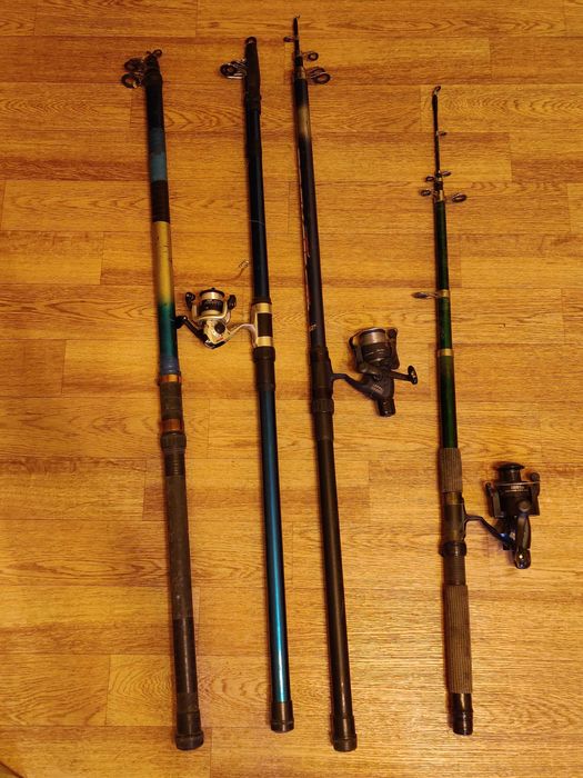 Удочки с катушками, б/у.