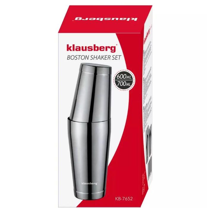 Shaker pentru bauturi si cocktailuri, din inox, 2 recipiente 700 si