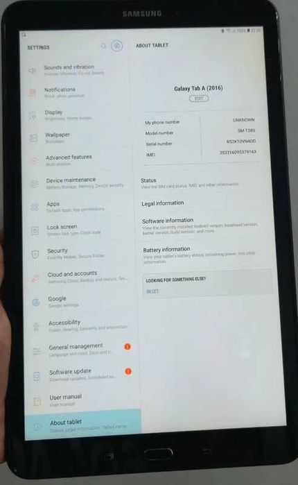 Tableta Samsung Tab A2016  9.7''